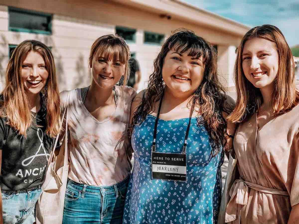 Friends posing at Anchor Church